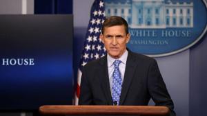 National security adviser General Michael Flynn delivers a statement daily briefing at the White House in Washington US in February, 2017.(Reuters/ File photo)