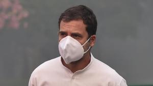 Congress leader Rahul Gandhi landed at the Lokapriya Gopinath Bordoloi International Airport on a chartered flight from Goa along with party general secretaries KC Venugopal and Jitendra Singh.(PTI) Congress leader Rahul Gandhi landed at the Lokapriya Gopinath Bordoloi International Airport on a chartered flight from Goa along with party general secretaries KC Venugopal and Jitendra Singh.(PTI)