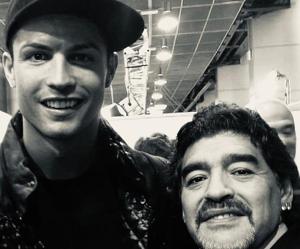 File photo of Portuguese star Cristiano Ronaldo with late Argentine legend Diego Maradona.(Twitter/Cristiano Ronaldo) File photo of Portuguese star Cristiano Ronaldo with late Argentine legend Diego Maradona.(Twitter/Cristiano Ronaldo)
