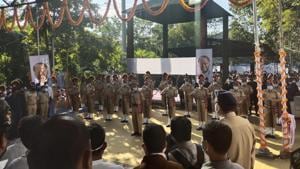 Tarun Gogoi was cremated at the Nabagraha crematorium in the presence of thousands of the late leader’s supporters, dignitaries and party workers with a 21 gun-salute.(Sourced: Ripun Bora, president, Assam Congress) Tarun Gogoi was cremated at the Nabagraha crematorium in the presence of thousands of the late leader’s supporters, dignitaries and party workers with a 21 gun-salute.(Sourced: Ripun Bora, president, Assam Congress)