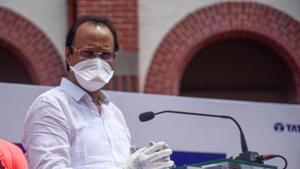 Maharashtra deputy chief minister Ajit Pawar is seen in this file photo in Pune. Pawar on Thursday prayed for early availability of a Covid-19 vaccine and a world free of the disease.(Sanket Wankhade/HT Photo) Maharashtra deputy chief minister Ajit Pawar is seen in this file photo in Pune. Pawar on Thursday prayed for early availability of a Covid-19 vaccine and a world free of the disease.(Sanket Wankhade/HT Photo)