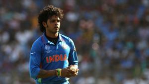 Sreesanth of India returns to the top of his mark during the 2011 ICC World Cup Final between India and Sri Lanka at Wankhede Stadium on April 2, 2011 in Mumbai, India.(Getty Images) Sreesanth of India returns to the top of his mark during the 2011 ICC World Cup Final between India and Sri Lanka at Wankhede Stadium on April 2, 2011 in Mumbai, India.(Getty Images)