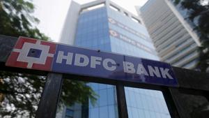 HDFC Bank Ltd’s shares in intraday trading touched a record high of Rs 1,464 apiece on BSE, lifting its market capitalisation to Rs 8.02 lakh crore, a first for the lender.(REUTERS) HDFC Bank Ltd’s shares in intraday trading touched a record high of Rs 1,464 apiece on BSE, lifting its market capitalisation to Rs 8.02 lakh crore, a first for the lender.(REUTERS)