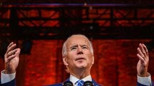 US President-elect Joe Biden delivers a Thanksgiving address at the Queen Theatre in Wilmington, Delaware.(AFP) US President-elect Joe Biden delivers a Thanksgiving address at the Queen Theatre in Wilmington, Delaware.(AFP)