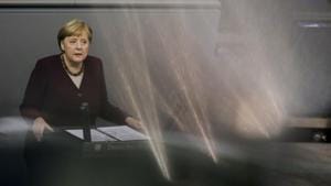 Merkel said with several promising vaccines nearing approval, possibly before Christmas, people had reason for optimism.(AP Photo) Merkel said with several promising vaccines nearing approval, possibly before Christmas, people had reason for optimism.(AP Photo)