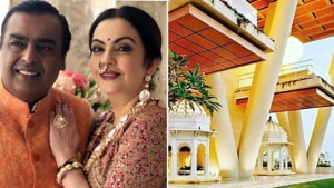 Mukesh Ambani and Nita Ambani and a sneak peak of their Mumbai home, Antilia(Instagram) Mukesh Ambani and Nita Ambani and a sneak peak of their Mumbai home, Antilia(Instagram)