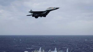 “One pilot recovered and search by air and surface units in progress for the second pilot,” Indian Navy said in a statement.(File photo) “One pilot recovered and search by air and surface units in progress for the second pilot,” Indian Navy said in a statement.(File photo)
