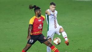 ATK Mohun Bagan in action SC East Bengal.(ISL) ATK Mohun Bagan in action SC East Bengal.(ISL)