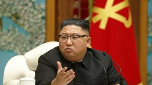 North Korean leader Kim Jong Un at the 20th Enlarged Meeting of the Political Bureau of the 7th Central Committee of the Workers' Party of Korea (WPK), in Pyongyang, North Korea.(via REUTERS) North Korean leader Kim Jong Un at the 20th Enlarged Meeting of the Political Bureau of the 7th Central Committee of the Workers' Party of Korea (WPK), in Pyongyang, North Korea.(via REUTERS)