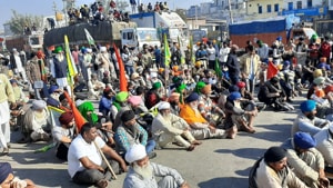 Farmers holding protest at Singhu border.(HT photo) Farmers holding protest at Singhu border.(HT photo)
