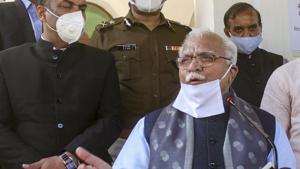 The Haryana chief minister had appealed to the farmers to discontinue their protests adding they should directly talk to the Centre for all their legitimate issues and that solution will only come through conversation.(PTI Photo) The Haryana chief minister had appealed to the farmers to discontinue their protests adding they should directly talk to the Centre for all their legitimate issues and that solution will only come through conversation.(PTI Photo)