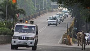 Pune police conducted a rehearsal for Prime Minister Narendra Modi's convoy ahead of his visit to Serum Institute in Pune, India, on Friday, November 27, 2020.(Racindra Joshi/HT) Pune police conducted a rehearsal for Prime Minister Narendra Modi's convoy ahead of his visit to Serum Institute in Pune, India, on Friday, November 27, 2020.(Racindra Joshi/HT)