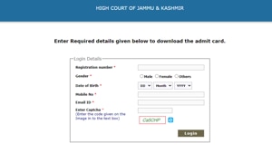 J-K High Court admit card 2020.(Screengrab) J-K High Court admit card 2020.(Screengrab)