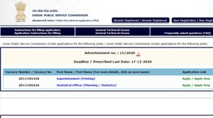UPSC Recruitment 2020.(Screengrab) UPSC Recruitment 2020.(Screengrab)