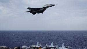 The MiG-29K trainer aircraft that crashed into the Arabian Sea on Thursday.(Representational Photo/PTI) The MiG-29K trainer aircraft that crashed into the Arabian Sea on Thursday.(Representational Photo/PTI)