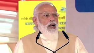 Prime Minister Narendra Modi addressing a public gathering at Khajuri in Varanasi on Monday.(ANI Photo) Prime Minister Narendra Modi addressing a public gathering at Khajuri in Varanasi on Monday.(ANI Photo)