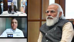 Prime Minister Narendra Modi in a meeting with representatives from Gennova Biopharmaceuticals Ltd Pune, Biological E Ltd Hyderabad and Dr. Reddys Laboratories Ltd Hyderabad(Photo courtesy: https://www.pib.gov.in/) Prime Minister Narendra Modi in a meeting with representatives from Gennova Biopharmaceuticals Ltd Pune, Biological E Ltd Hyderabad and Dr. Reddys Laboratories Ltd Hyderabad(Photo courtesy: https://www.pib.gov.in/)