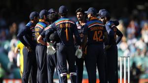 Indian players in a huddle during second ODI against Australia in Sydney.(Getty Images) Indian players in a huddle during second ODI against Australia in Sydney.(Getty Images)