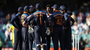 Jasprit Bumrah of India celebrates with his team after taking the wicket of Aaron Finch of Australia during game one of the One Day International series between Australia and India at Sydney Cricket Ground.(Getty Images) Jasprit Bumrah of India celebrates with his team after taking the wicket of Aaron Finch of Australia during game one of the One Day International series between Australia and India at Sydney Cricket Ground.(Getty Images)