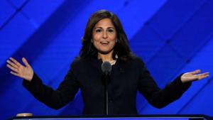 Neera Tanden speaks at the Democratic National Convention in Philadelphia, Pennsylvania.(REUTERS/ FILE) Neera Tanden speaks at the Democratic National Convention in Philadelphia, Pennsylvania.(REUTERS/ FILE)