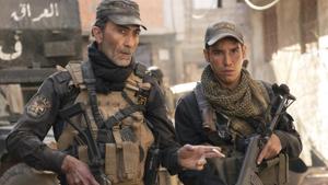 Mosul movie review: Suhail Dabbach as Major Jasem and Adam Bessa as Kawa, in a still from the new Netflix film.(JOSE HARO/NETFLIX) Mosul movie review: Suhail Dabbach as Major Jasem and Adam Bessa as Kawa, in a still from the new Netflix film.(JOSE HARO/NETFLIX)