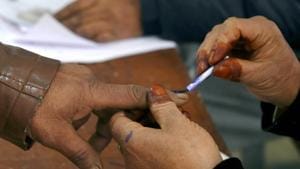 On Tuesday morning, people were seen lined up at various polling booths to cast their votes. Union minister G Kishan Reddy voted at the Deeksha Modern School in Kachiguda.(PTI Photo. Representative image) On Tuesday morning, people were seen lined up at various polling booths to cast their votes. Union minister G Kishan Reddy voted at the Deeksha Modern School in Kachiguda.(PTI Photo. Representative image)