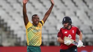 South Africa's Kagiso Rabada reacts.(REUTERS) South Africa's Kagiso Rabada reacts.(REUTERS)