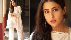 Sara Ali Khan channels her Pataudi princess vibes in a white chikankari kurta set(Instagram/saraalikhan95)