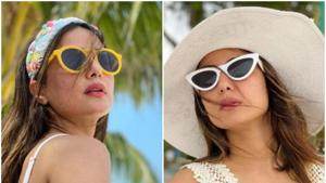 Hina Khan soaks in the sun, on vacation in the Maldives. Hina Khan soaks in the sun, on vacation in the Maldives.