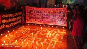 Torch procession to demand justice for Bhopal Gas Tragedy victimson the eve of 36th anniversary of the tragedy in Bhopal.(HT photo) Torch procession to demand justice for Bhopal Gas Tragedy victimson the eve of 36th anniversary of the tragedy in Bhopal.(HT photo)