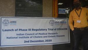 Phase III trial of Covaxin was launched at NICED Beleghata in Kolkata, West Bengal, on December 2.(HT photo/Samir Jana) Phase III trial of Covaxin was launched at NICED Beleghata in Kolkata, West Bengal, on December 2.(HT photo/Samir Jana)