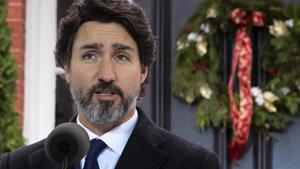 Canadian Prime Minister Justin Trudeau holds a press conference at Rideau Cottage in Ottawa.(AP) Canadian Prime Minister Justin Trudeau holds a press conference at Rideau Cottage in Ottawa.(AP)