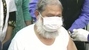 BJP leader Anil Vij has tested positive for Covid-19.(Twitter/ANI) BJP leader Anil Vij has tested positive for Covid-19.(Twitter/ANI)