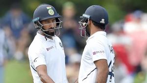 File photo of Indian batsmen Cheteshwar Pujara and Hanuma Vihari(FILE) File photo of Indian batsmen Cheteshwar Pujara and Hanuma Vihari(FILE)