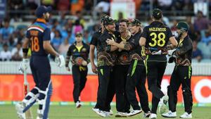 Mitchell Swepson celebrates the wicket of Virat Kohli(Getty Images) Mitchell Swepson celebrates the wicket of Virat Kohli(Getty Images)