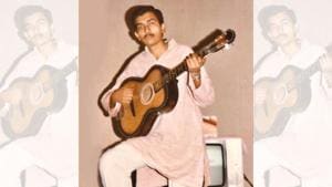 Chef Sanjeev Kapoor playing the guitar at his place in Varanasi while working at Hotel Varanasi Ashok Chef Sanjeev Kapoor playing the guitar at his place in Varanasi while working at Hotel Varanasi Ashok