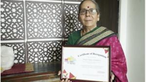 Ms. Meera D Rajda, Director receiving the accolade from The Economic Times on behalf of the Dinesh Shahra Foundation. Ms. Meera D Rajda, Director receiving the accolade from The Economic Times on behalf of the Dinesh Shahra Foundation.