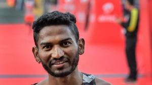 New Delhi: Gold medalist in Indian men's category Avinash Sable poses for a photograph at the Airtel Delhi Half Marathon, in New Delhi, Sunday, Nov. 29, 2020. (PTI Photo/Kamal Singh)(PTI29-11-2020_000083B)(PTI)