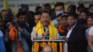 Gurung was charged by the Trinamool Congress (TMC) government under numerous sections of the Indian Penal Code and the Unlawful Activities (Prevention) Act for violence during the 2017 Gorkhaland agitation.(AFP Photo) Gurung was charged by the Trinamool Congress (TMC) government under numerous sections of the Indian Penal Code and the Unlawful Activities (Prevention) Act for violence during the 2017 Gorkhaland agitation.(AFP Photo)