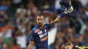 India's Hardik Pandya celebrates after the match.(REUTERS) India's Hardik Pandya celebrates after the match.(REUTERS)