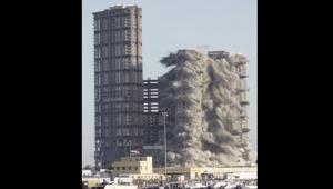 The image shows the demolition of Mina Plaza.(Facebook/@Guinness World Records) The image shows the demolition of Mina Plaza.(Facebook/@Guinness World Records)