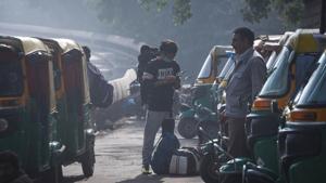 Auto and taxi unions which joined the one-day strike claimed that “thousands” of cabs, autos, Gramin Sewas, RTVs, and phat phat Sewa owners kept their vehicles off the roads on Tuesday between 11am and 3pm.(Sanchit Khanna/HT Photo) Auto and taxi unions which joined the one-day strike claimed that “thousands” of cabs, autos, Gramin Sewas, RTVs, and phat phat Sewa owners kept their vehicles off the roads on Tuesday between 11am and 3pm.(Sanchit Khanna/HT Photo)