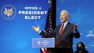 President-elect Joe Biden speaks during an event at The Queen theater in Wilmington on Tuesday.(AP File Photo) President-elect Joe Biden speaks during an event at The Queen theater in Wilmington on Tuesday.(AP File Photo)