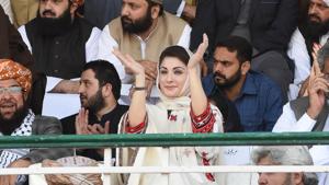 Maryam Nawaz (centre), daughter of Pakistan's former prime minister Nawaz Sharif, and the leader of Pakistan Democratic Movement (PDM), gestures to supporters during an anti-government rally in Quetta on October 25.(AFP file) Maryam Nawaz (centre), daughter of Pakistan's former prime minister Nawaz Sharif, and the leader of Pakistan Democratic Movement (PDM), gestures to supporters during an anti-government rally in Quetta on October 25.(AFP file)