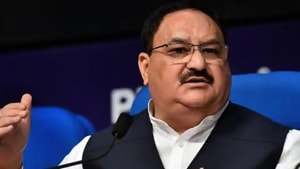 Stones were hurled on Nadda’s vehicle in West Bengal.(PTI photo) Stones were hurled on Nadda’s vehicle in West Bengal.(PTI photo)