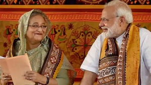 Prime ministers of India and Bangladesh will inaugurate a programme at which rail route between Haldibari in West Bengal and Chilahati in the neighbouring country will open(PTI photo) Prime ministers of India and Bangladesh will inaugurate a programme at which rail route between Haldibari in West Bengal and Chilahati in the neighbouring country will open(PTI photo)