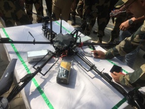 “Drone movement was noticed at the international border in RS Pura sector of Jammu and Kashmir last night. The drone went back after the alert troops fired at it,” said BSF.(ANI Photo) “Drone movement was noticed at the international border in RS Pura sector of Jammu and Kashmir last night. The drone went back after the alert troops fired at it,” said BSF.(ANI Photo)