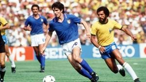 1982 FIFA World Cup: Italy's Paolo Rossi gets away from Brazil's Junior.(Action Images) 1982 FIFA World Cup: Italy's Paolo Rossi gets away from Brazil's Junior.(Action Images)