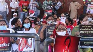 People protest against a gang rape incident in Manimajra, Panchkula.(Sant Arora /Hindustan Times/For Representative Purposes Only) People protest against a gang rape incident in Manimajra, Panchkula.(Sant Arora /Hindustan Times/For Representative Purposes Only)