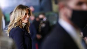 U.S. first lady Melania Trump attends the annual Marine Toys for Tots Drive hosted by the United States Marine Corps Reserve at Joint Base Anacostia-Bolling in Washington, U.S., December 8, 2020.(REUTERS) U.S. first lady Melania Trump attends the annual Marine Toys for Tots Drive hosted by the United States Marine Corps Reserve at Joint Base Anacostia-Bolling in Washington, U.S., December 8, 2020.(REUTERS)